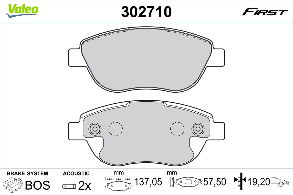 Set placute frana,frana disc 302710 VALEO